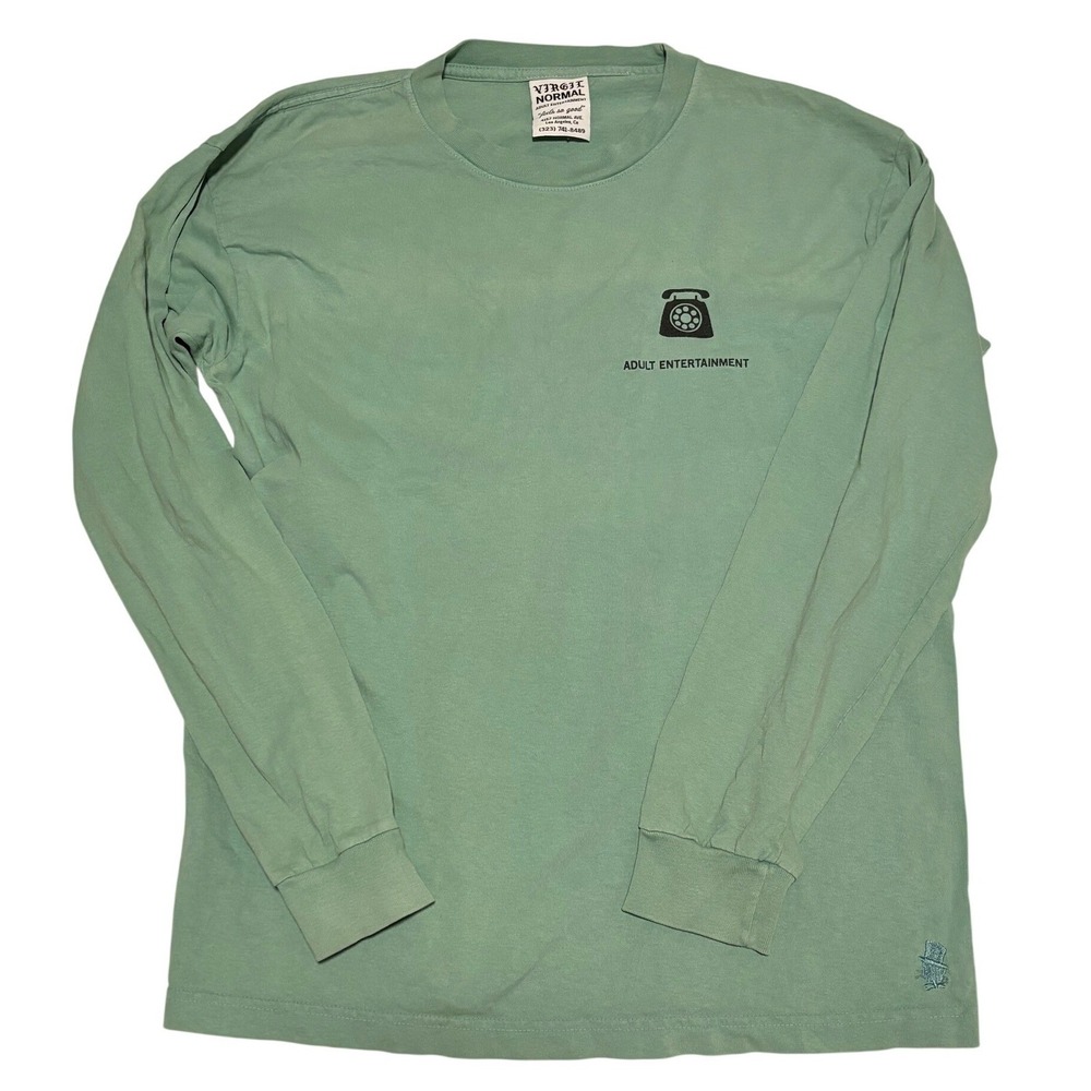 Virgil Normal Adult Entertainment Graphic Long Sleeve Tee Green USA Mens M